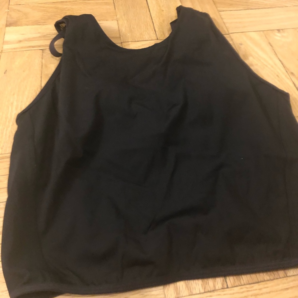 Black Lululemon Corset Crop Top with Built-in Bra